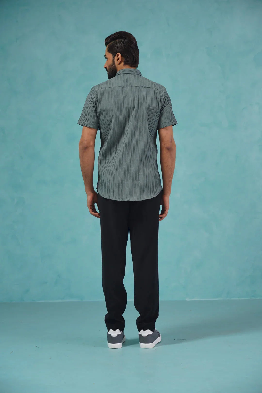 Striped Casual Shirt-SF-899Grey