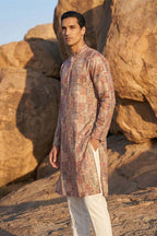 Multi Silk Blend Printed Straight Kurta MKU1939