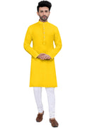 Cotton Kurta for Men - Yellow | KPSGSHAL36