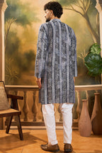 Blue Viscose Rayon Batik Printed Straight Kurta MKU1481