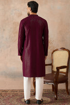 Purple Rayon Embroidered Solid Straight Kurta MKU2187