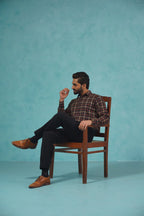 Checked Formal Shirt-SF-900Brown