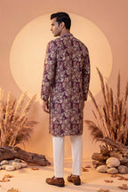 Purple Viscose Rayon Floral Printed Kurta MKU1981
