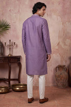 Lavender Silk Blend Solid Emboidered Sequins Kurta MKU2277
