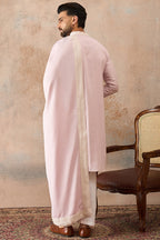 Lavender Silk Blend Solid Embroidered Kurta Trouser With Dupatta MKPD1038