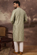 Green Viscose Rayon Solid Embroidered Straight Kurta MKU1356