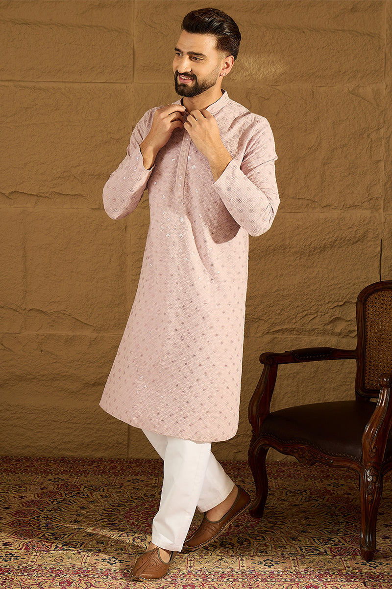 Purple Viscose Rayon Solid Embroidered Straight Kurta MKU1061