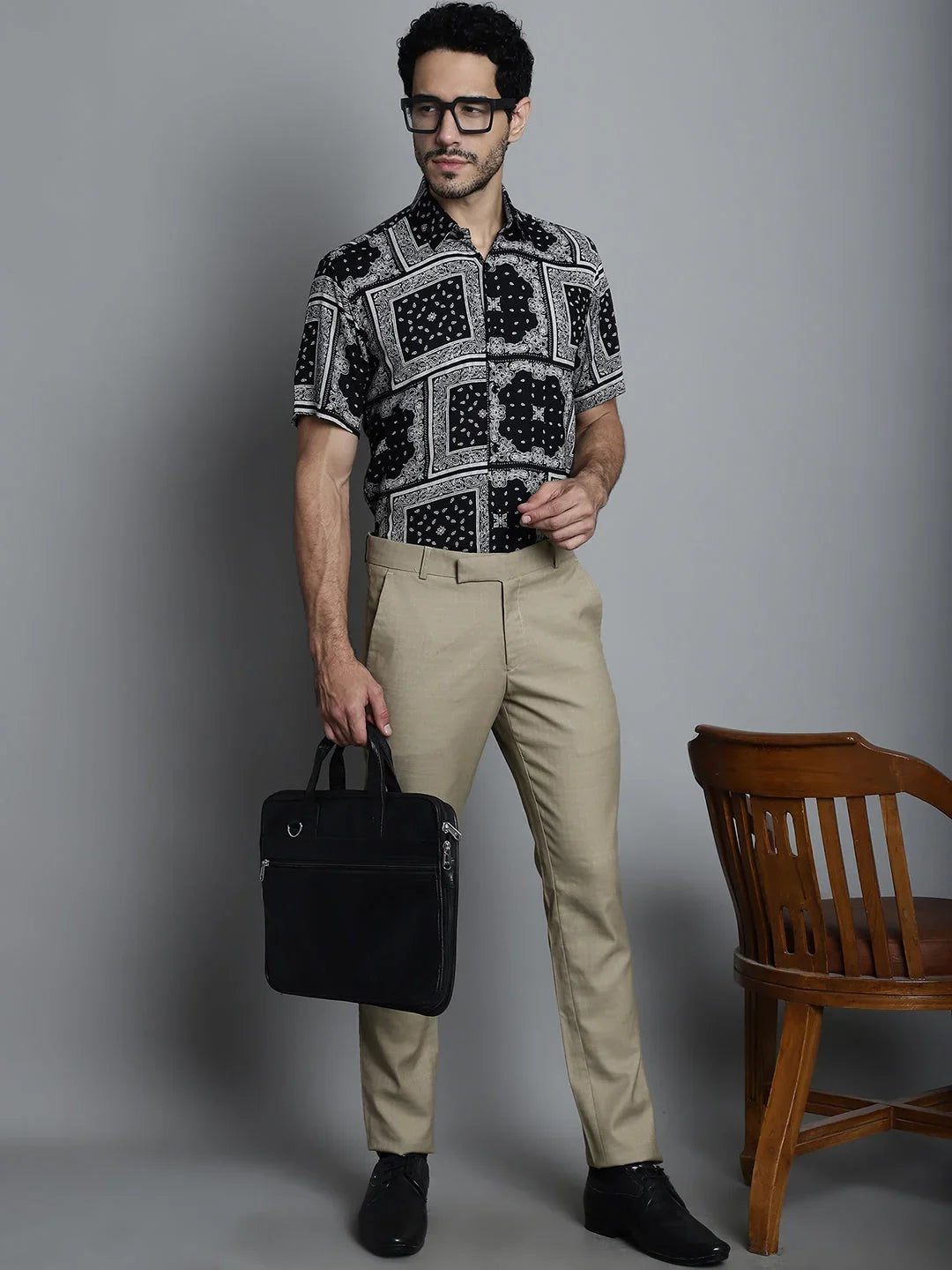 Black Rayon Solid Shirts for Men | DesiQlo India