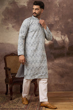 Blue Viscose Rayon Solid Embroidered Straight Kurta MKU1388