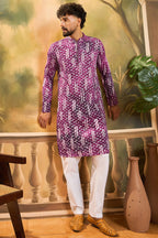 Purple Viscose Rayon Embroidered Straight Kurta MKU1478