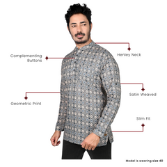Cotton Short Kurta for Men - Multicolor | SKRB12525G