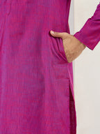 Pink Cotton Solid Woven Design Straight Kurta MKU1100