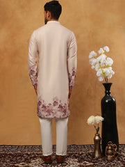 Men’s Cotton Blend Printed Kurta Pyjama (65KP 5404 Peach ) [FF] [B-1-2]