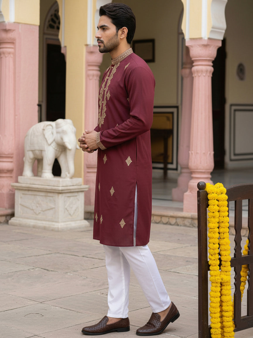  Indian Wear 73maroon | DesiQlo