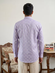 Cotton Blend Traditional Printed Short Kurta ( 65SK 5564Purple ) [FF] [A-13]
