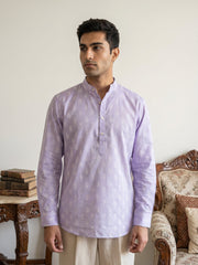 Cotton Blend Traditional Printed Short Kurta ( 65SK 5564Purple ) [FF] [A-13]