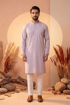 Lavender Silk Blend Solid Solid Kurta MKU2219