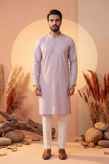 Lavender Silk Blend Solid Solid Kurta With Trousers MKSET2219