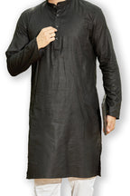 Cotton Kurta for Men - Black | KPSSHPBLK3