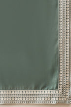 Green Silk Blend Solid Embroidered Kurta With Dupatta MKUD1040