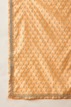 Peach Jacquard Woven Design Floral Straight Kurta Sets MKPD1017
