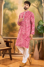 Red Viscose Rayon Shibori Embroidered Straight Kurta MKU1417