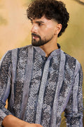 Blue Viscose Rayon Batik Printed Straight Kurta MKU1481