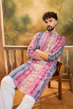 Multi Viscose Rayon Batik Printed Straight Kurta MKU1479