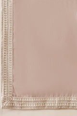 Beige Silk Blend Solid Embroidered Kurta Trouser With Dupatta MKPD1042