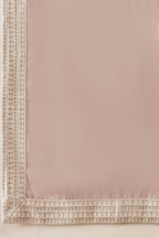 Beige Silk Blend Solid Embroidered Kurta With Dupatta MKUD1042