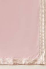 Lavender Silk Blend Solid Embroidered Kurta With Dupatta MKUD1038