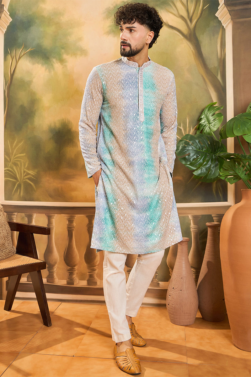 Multi Viscose Rayon Solid Embroidered Straight Kurta MKU1436