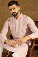 Purple Viscose Rayon Solid Embroidered Straight Kurta MKU1061