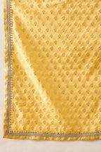 Yellow Jacquard Woven Design Floral Straight Kurta Sets MKPD1016