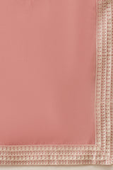 Peach Silk Blend Solid Embroidered Kurta With Dupatta MKUD1041