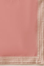 Peach Silk Blend Solid Embroidered Kurta Trouser With Dupatta MKPD1041