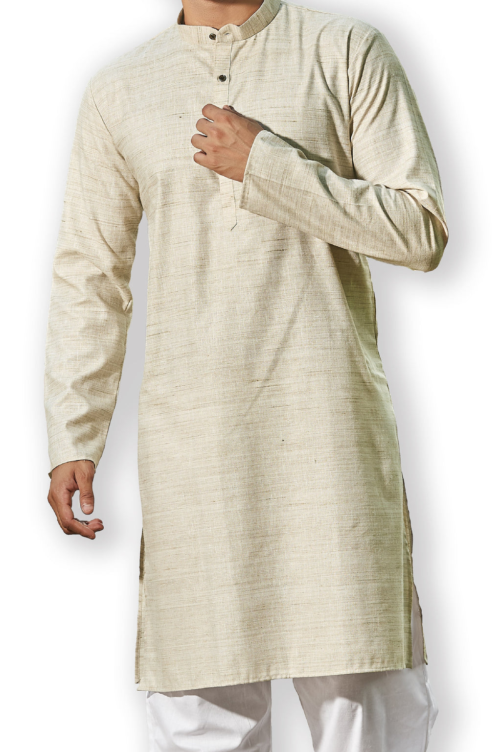 Cotton Kurta for Men - Beige | KPREKHBE38