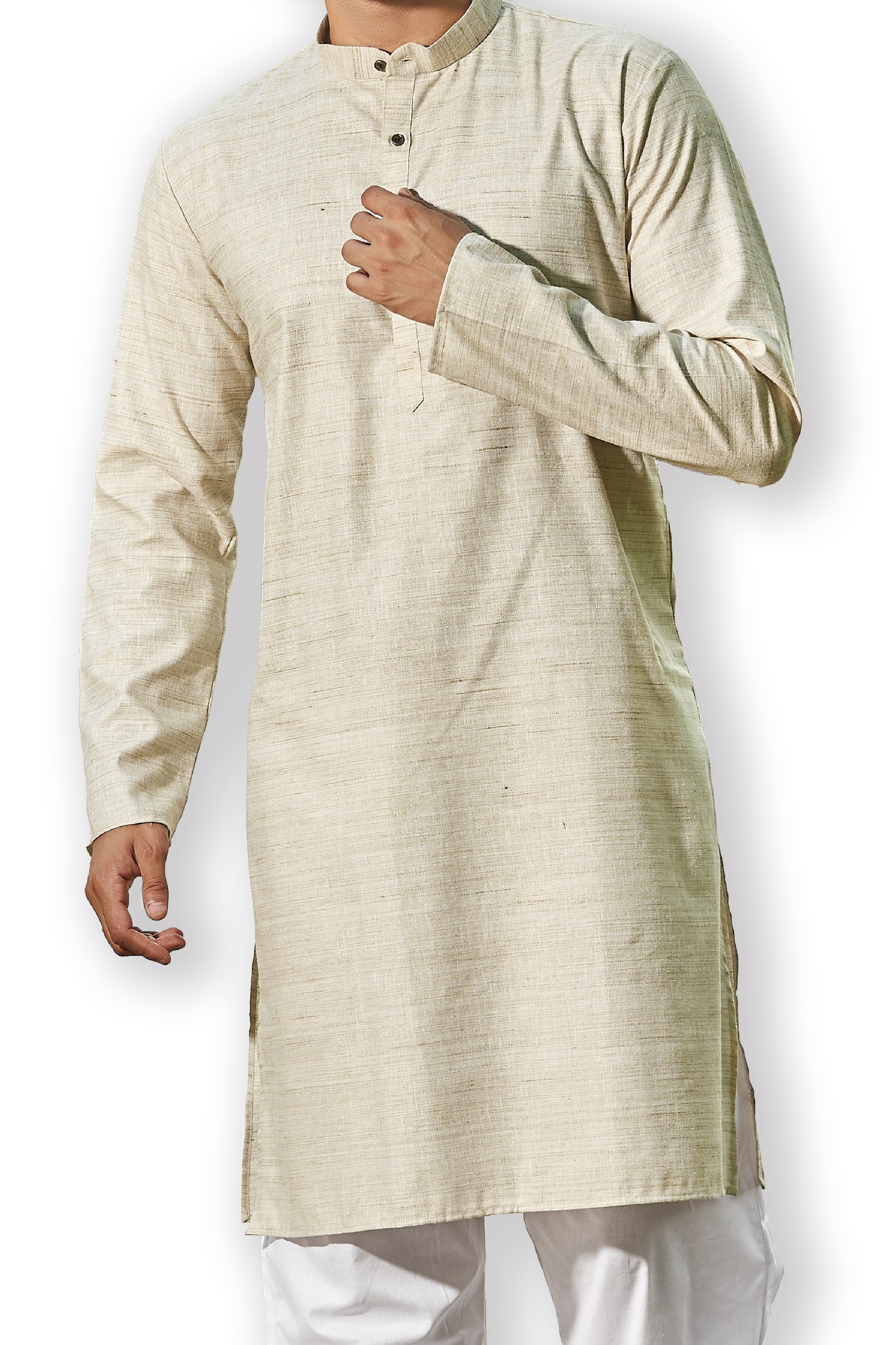 Cotton Kurta for Men - Beige | KPREKHBE38