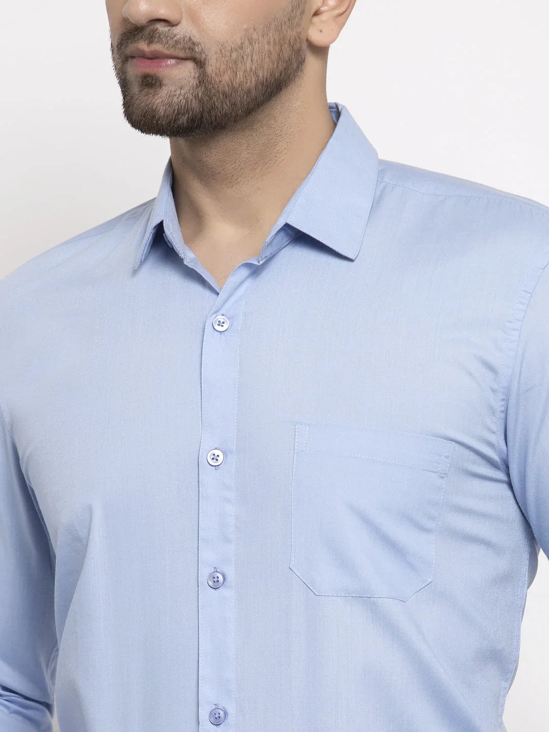 Blue Cotton Solid Shirts SF_361Firozi | DesiQlo