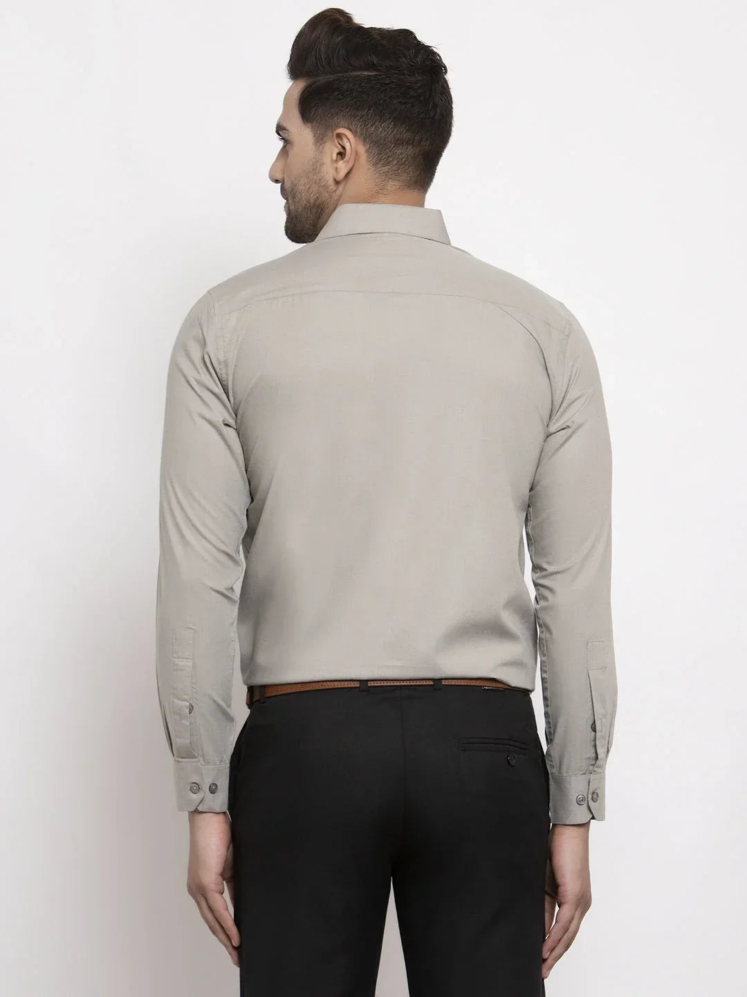 Grey Cotton Solid Shirts SF_361Steel-Grey | DesiQlo