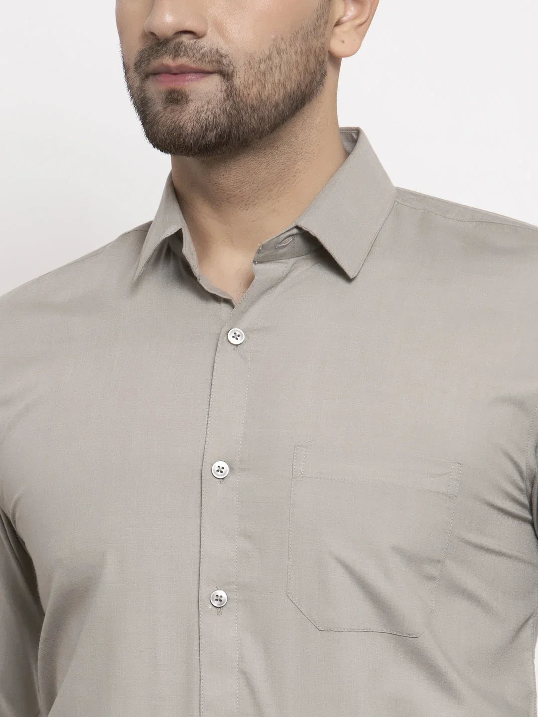 Grey Cotton Solid Shirts SF_361Steel-Grey | DesiQlo