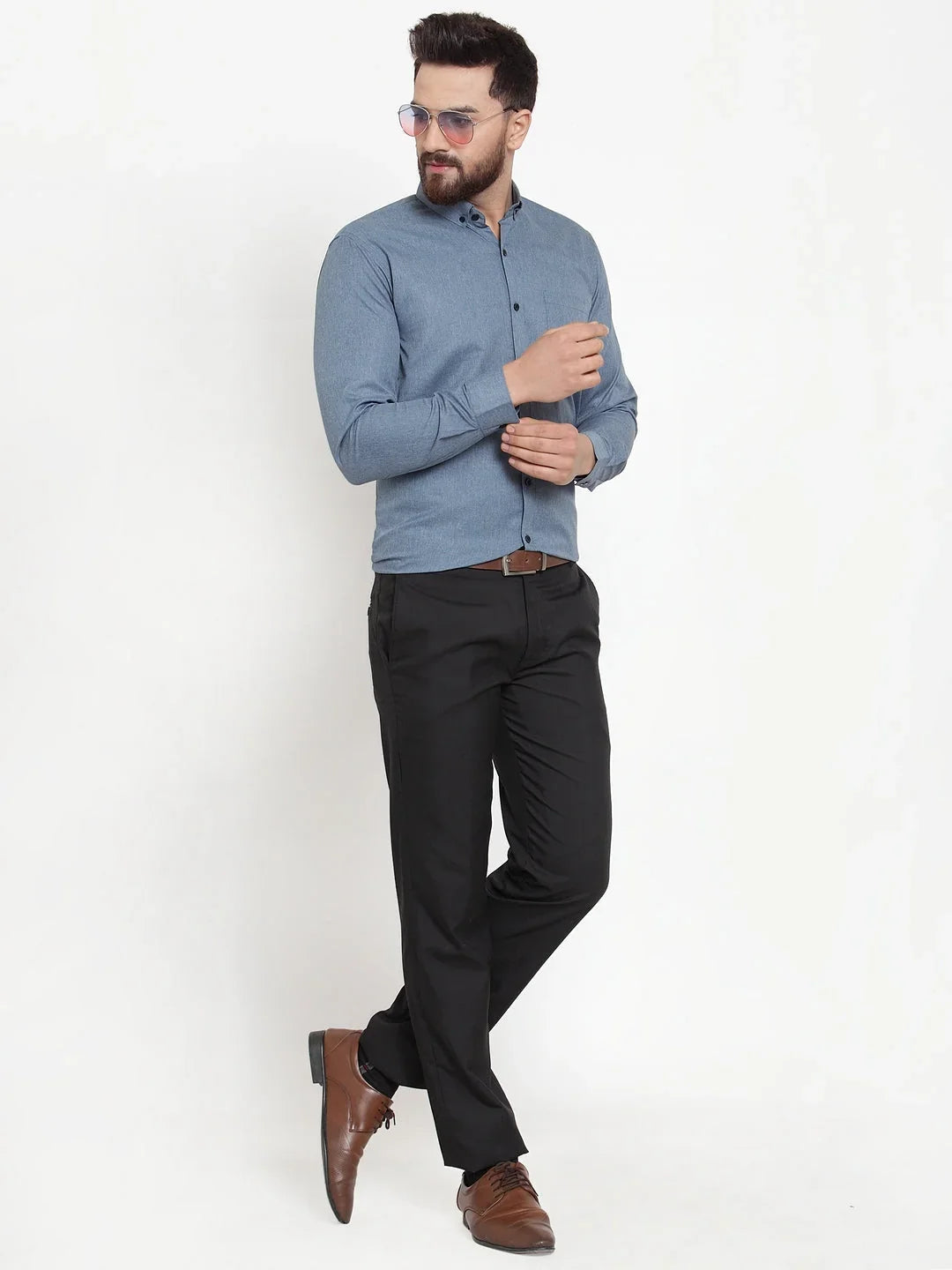 Grey Cotton Solid Shirts SF_734Grey | DesiQlo