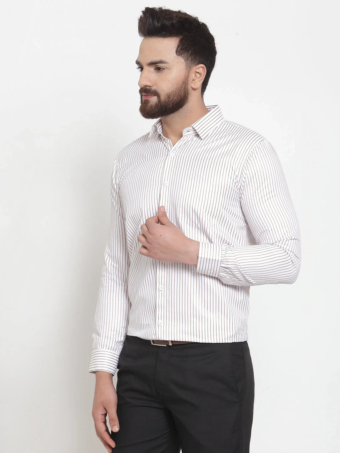 White Cotton Solid Shirts SF_737White | DesiQlo