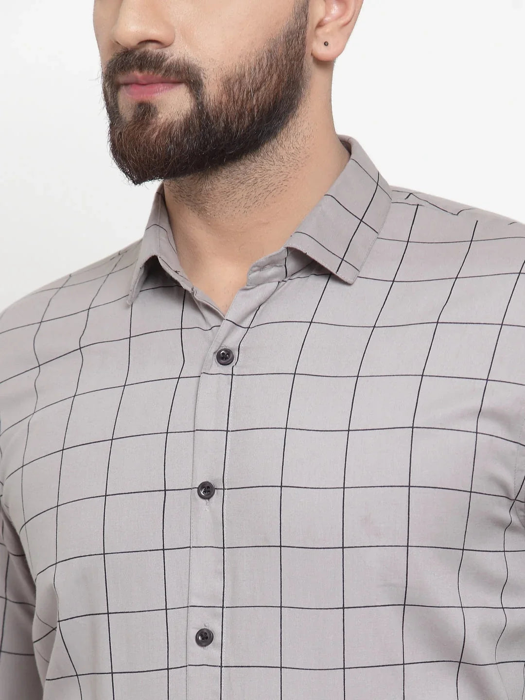 Grey Cotton Solid Shirts SF_742Grey | DesiQlo