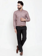 Indian Needle Brown Men's Cotton Solid Button Down Formal Shirts