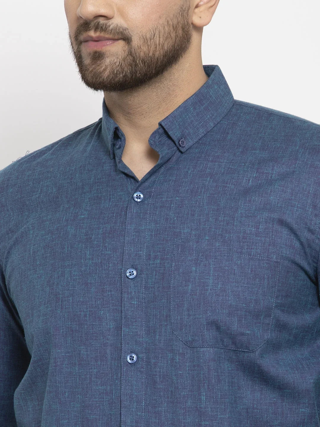 Green Cotton Solid Shirts SF_753Teal | DesiQlo