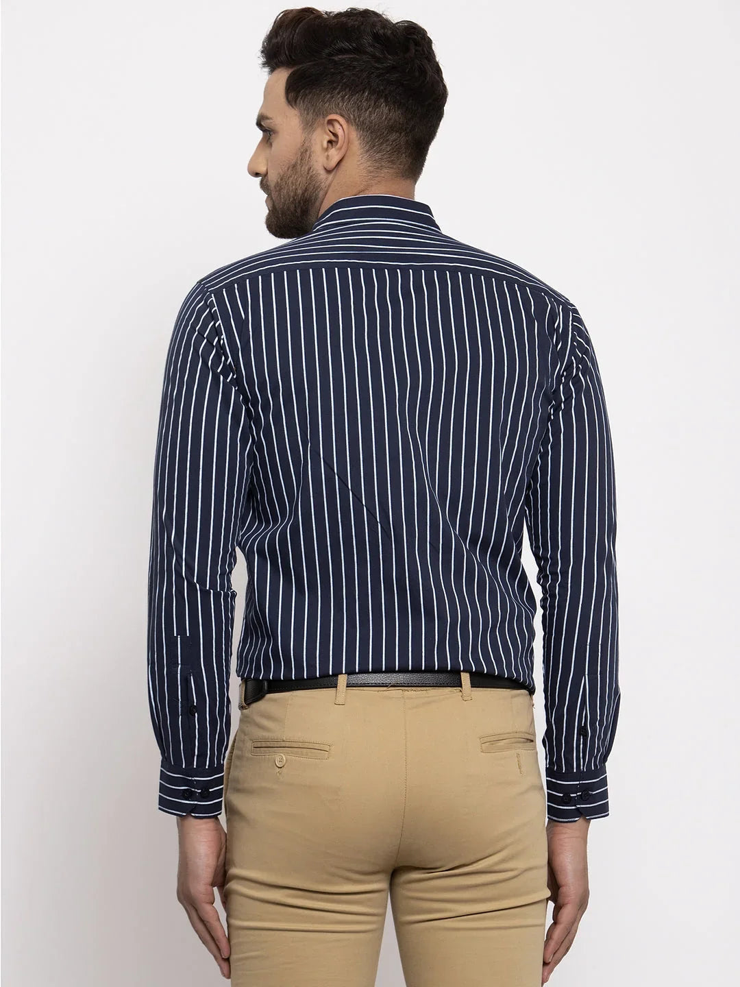 Blue Cotton Solid Shirts SF_770Navy | DesiQlo