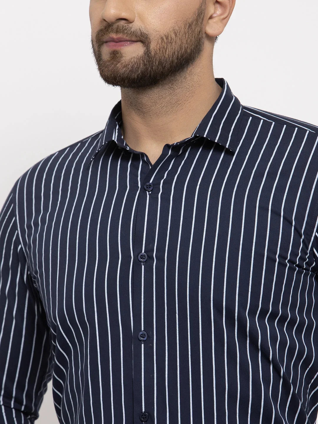 Blue Cotton Solid Shirts SF_770Navy | DesiQlo