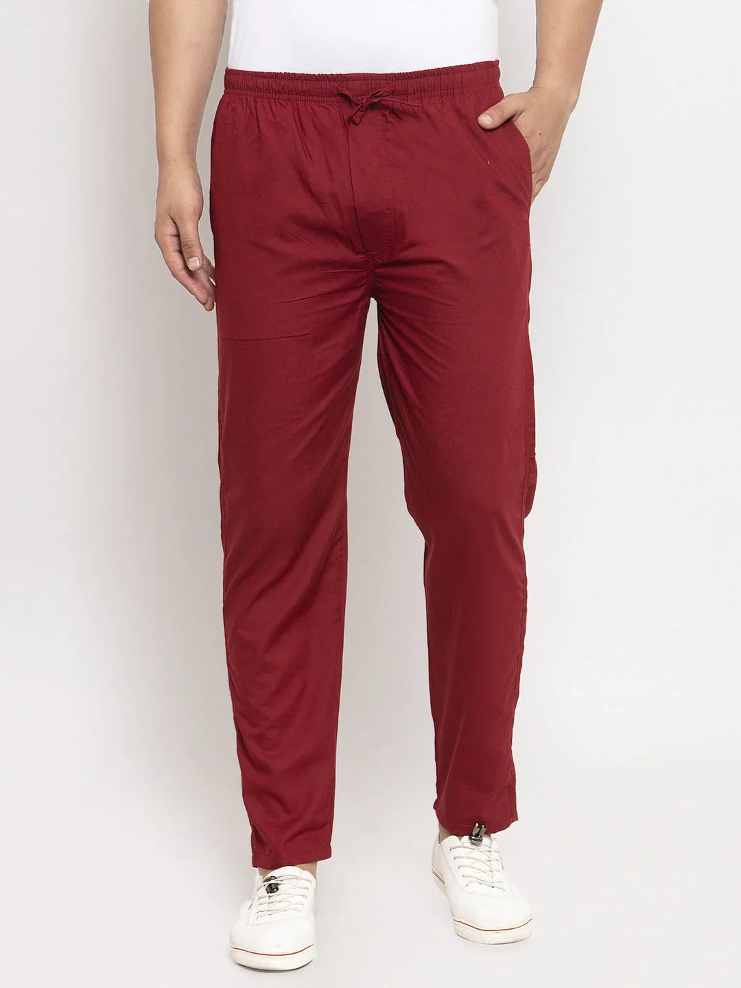 Maroon Cotton Solid Active wear for Men | DesiQlo India