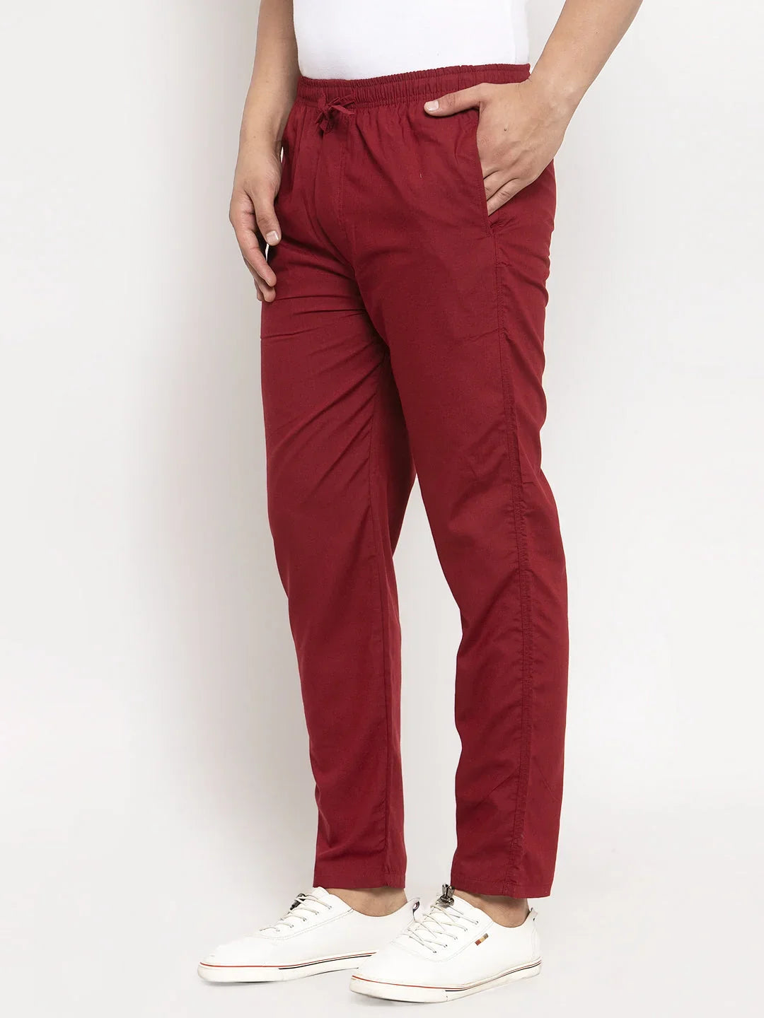 Maroon Cotton Solid Active wear for Men | DesiQlo India